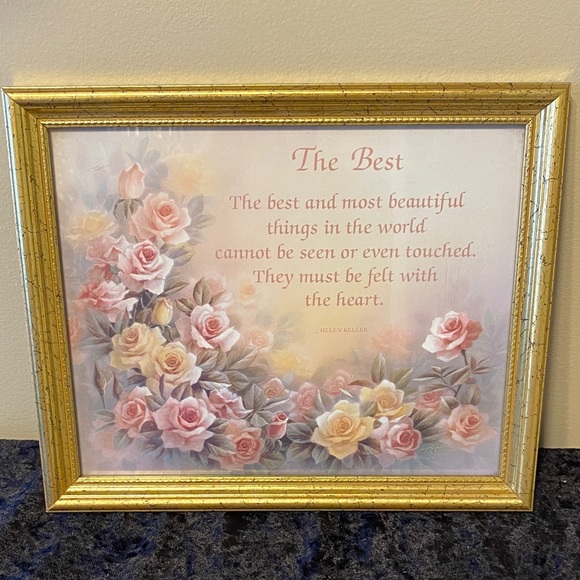 Floral Wall Art with Gold Frame - Picture 1 of 1